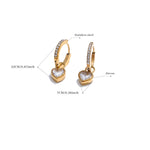 Yhpup delicado bling zircônia cúbica coração amor gota pequenos brincos de argola para mulheres de alta qualidade requintado jóias acessório presente