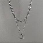 Colar Duplo Prateado - Lafemininy