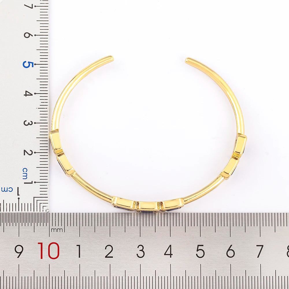 Nidin-Banhado a Ouro Inlay Pulseiras de Zircão para Mulheres, Pulseiras Simples, Luxo Leve, Joalheria Ajustável, Tendência da Moda, Nova