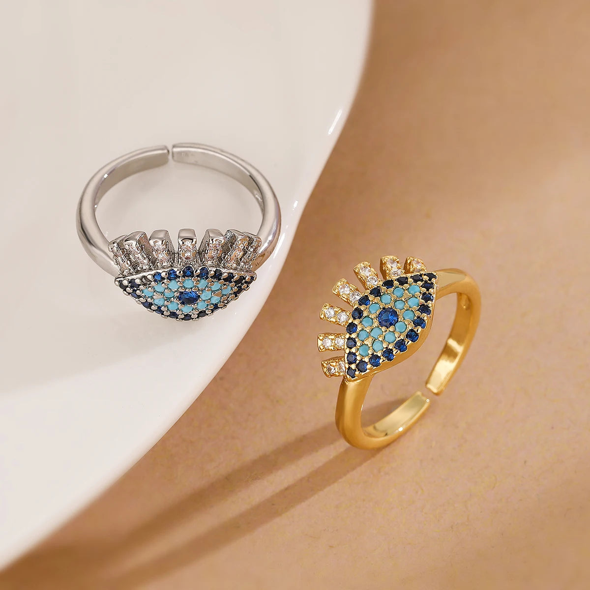 Anel Olho Grego Cravejado com Zircônia - Lafemininy