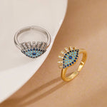 Anel Olho Grego Cravejado com Zircônia - Lafemininy