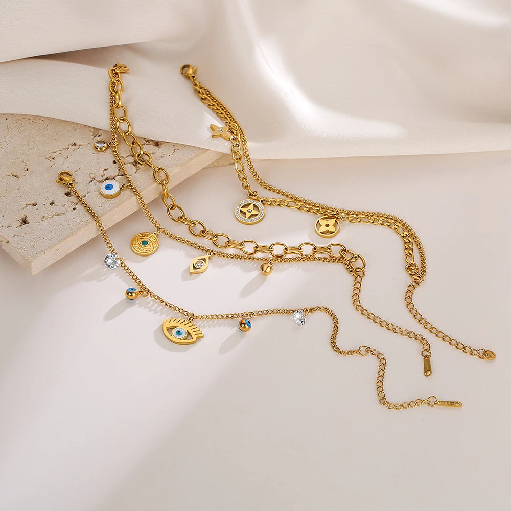 Pulseira Dupla Olho Grego - Lafemininy