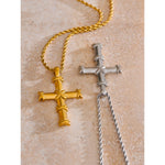 Yhpup 316l aço inoxidável cruz clássico colar pingente ouro & platina pvd banhado colar personalizado jóias novo