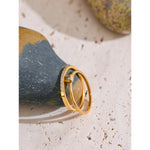 Yhpup 1 conjunto tamanho 6789 delicado zircônia cúbica empilhável anel 18k dourado pvd banhado a aço inoxidável joias de dedo de alta qualidade