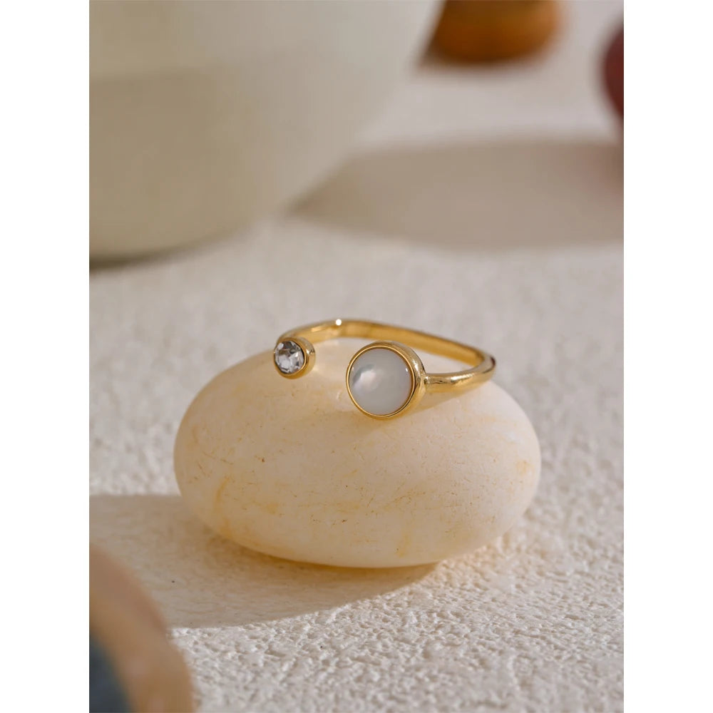 Yhpup aço inoxidável mais grosso escudo ajustável aberto anel delicado moda dedo dourado jóias acessórios diários escritório ladie