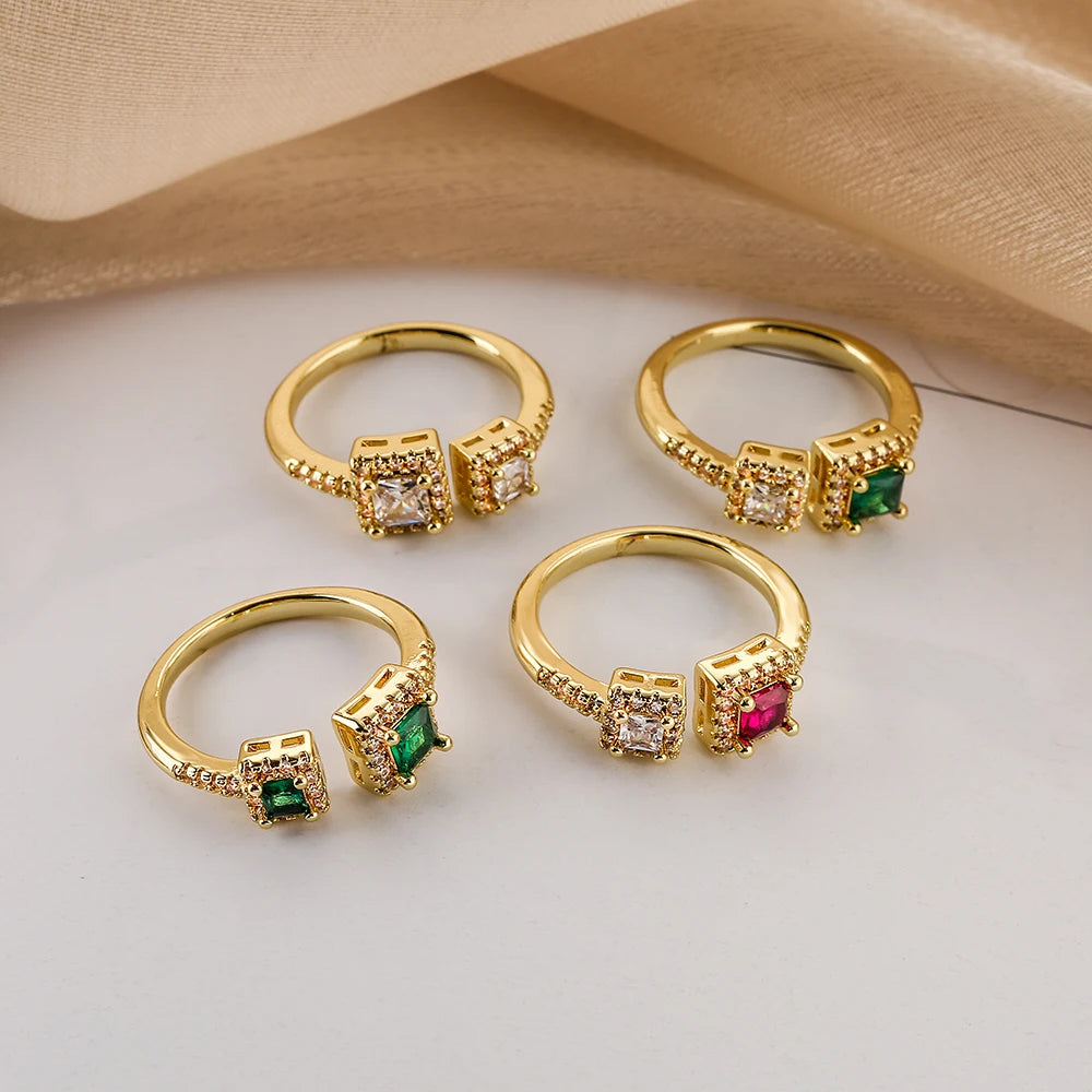 Anel Geométrico com Zircônia - Lafemininy