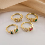 Anel Geométrico com Zircônia - Lafemininy