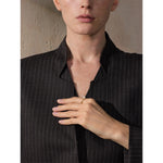 Anel fino de zircônia-yhpup para mulheres, imitação de pérolas, aço inoxidável, joias de dedo, estilo coreano, alta qualidade, moda