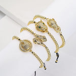 Pulseira Dourada Animais Cravejado com Zircônia - Lafemininy