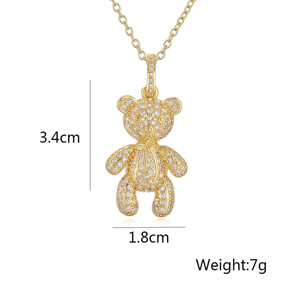 Colar com Pingente Urso Cravejado com Zircônia - Lafemininy