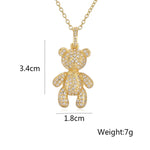 Colar com Pingente Urso Cravejado com Zircônia - Lafemininy