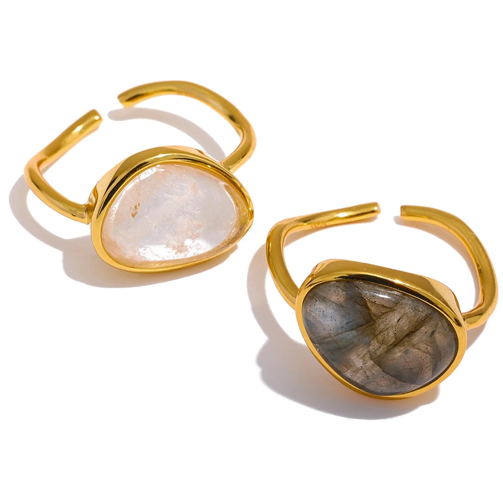 Anel Dourado, Anel de Luxo, Anel ouro, Anel com pedra, Anel regulável, Anel Luxuoso