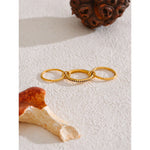 Yhpup Arrivals Anel empilhável redondo em camadas de aço inoxidável com zircônia cúbica requintada acessórios de joias para dedo