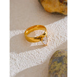 Yhpup aaa brilhante zircônia cúbica gota de água geométrica anel dourado alta qualidade delicado suave jóias acessórios para presente feminino