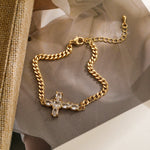 Pulseira de Cruz com Zircônia - Lafemininy