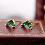 Brinco Folha com Zircônia Cúbica - Lafemininy