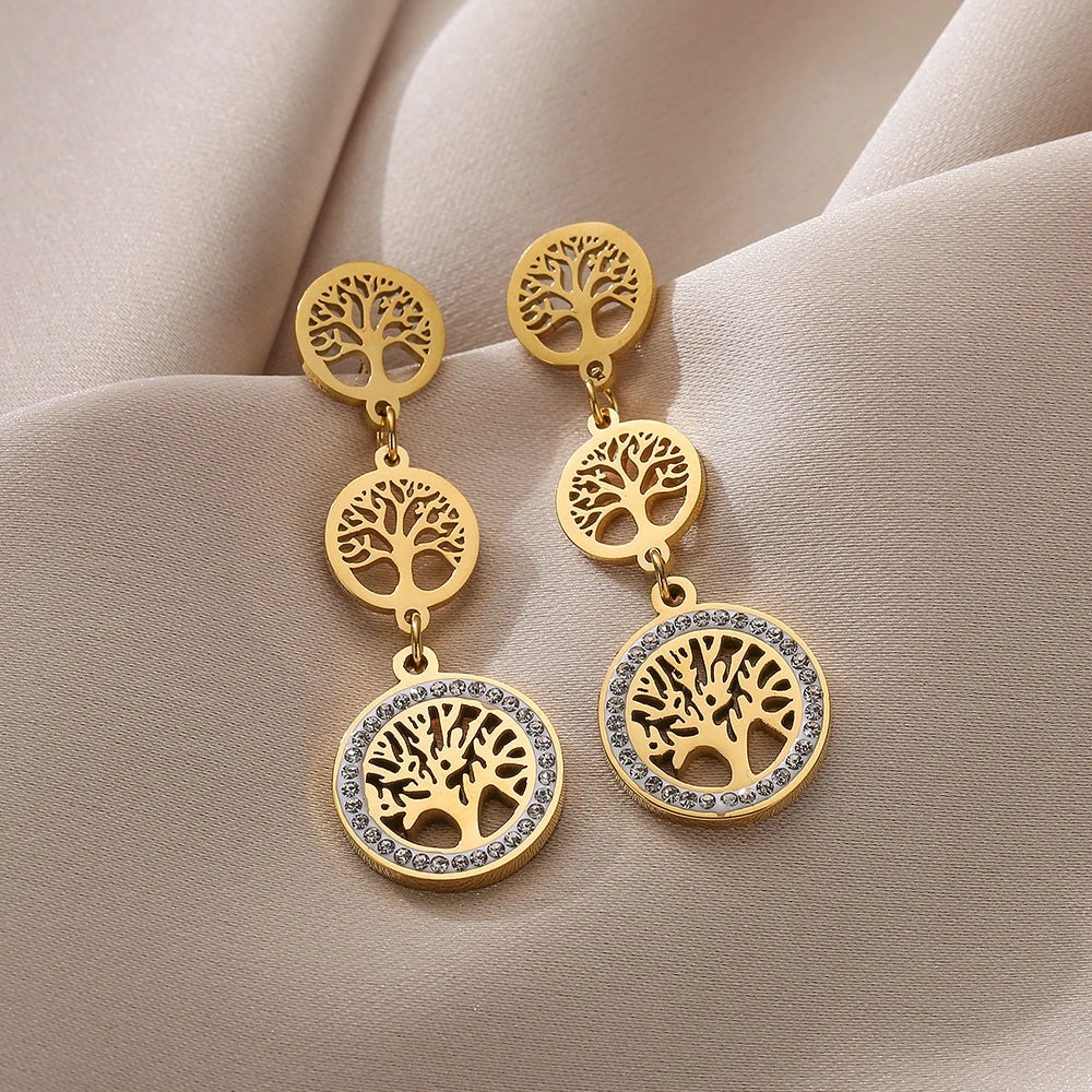 Brinco Árvore da Sorte com Zircônia - Lafemininy