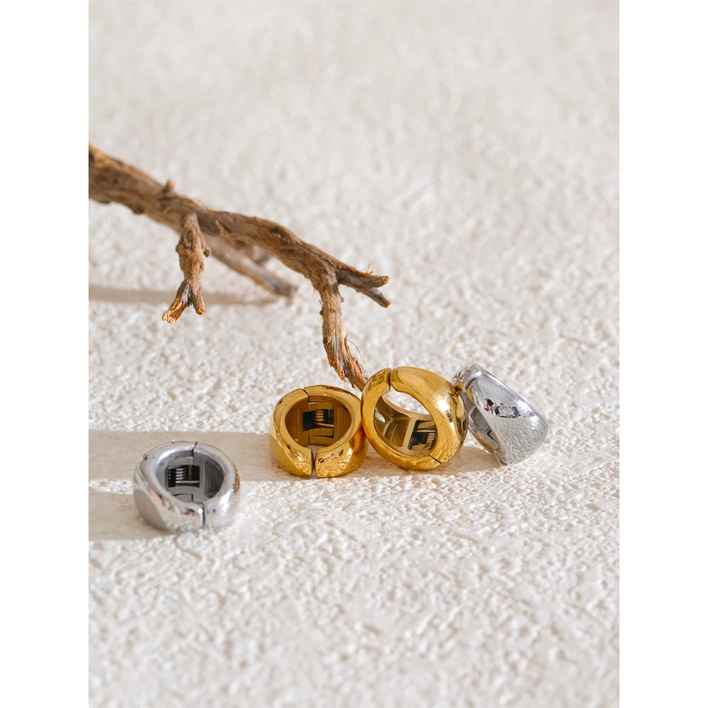 Yhpup criativo clipe de orelha sem piercing alta qualidade à prova dwaterproof água clássico moda diária brincos de aço inoxidável orelha osso jóias