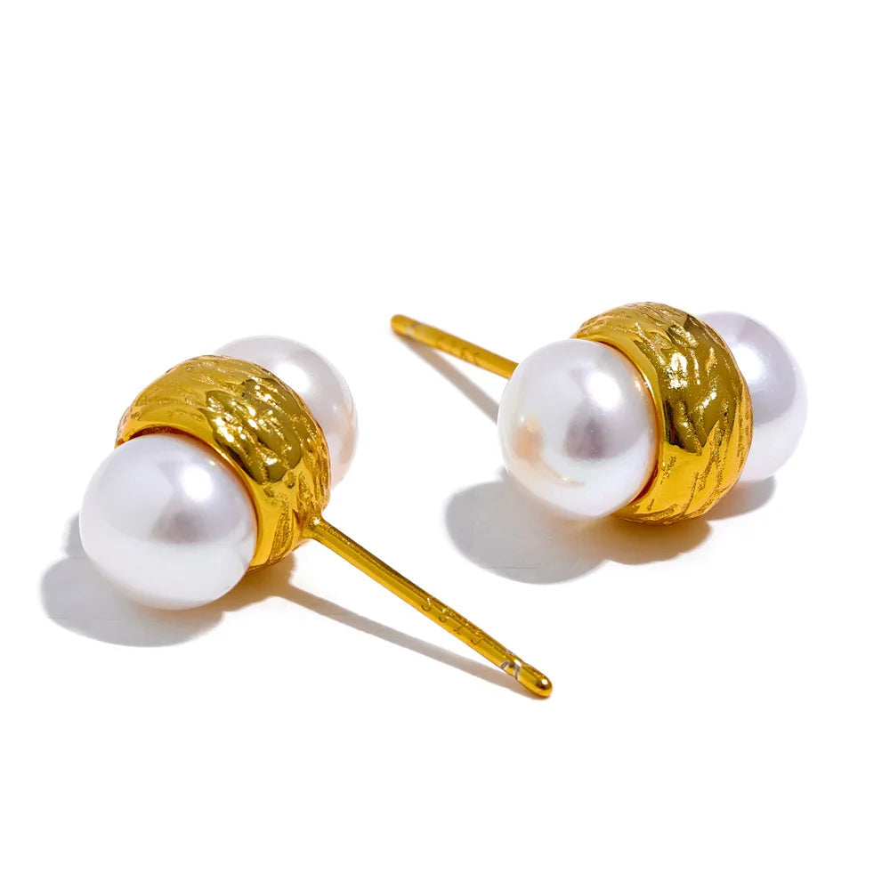 Brincos geométricos de prata esterlina, pérolas naturais de água doce, garanhão pequeno, moda de alta qualidade, joias finas, presente de luxo