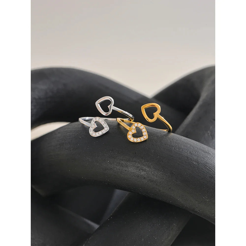 Anel Dourado, Anel de Luxo, Anel ouro, Anel com pedra, Anel regulável, Anel Luxuoso, Anel Coração