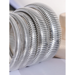 Yhpup pulseira de metal grosso elástica de aço inoxidável à prova d'água 18K banhada a ouro tendência moda unissex joias masculinas e femininas