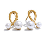 Brinco de Pérolas, Brinco Ouro, Brinco Dourado, Brinco de Pérola Simulada, Brinco de Perola Lafemininy