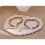 Yhpup corrente de aço inoxidável pulseira grossa à prova dwaterproof água jóias declaração metal брасты на руку жletiкие presente das meninas