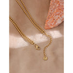 Yhpup zircônia cúbica grânulo chique dupla camada jóias colar de aço inoxidável novo colar feminino бижутерия presente festa