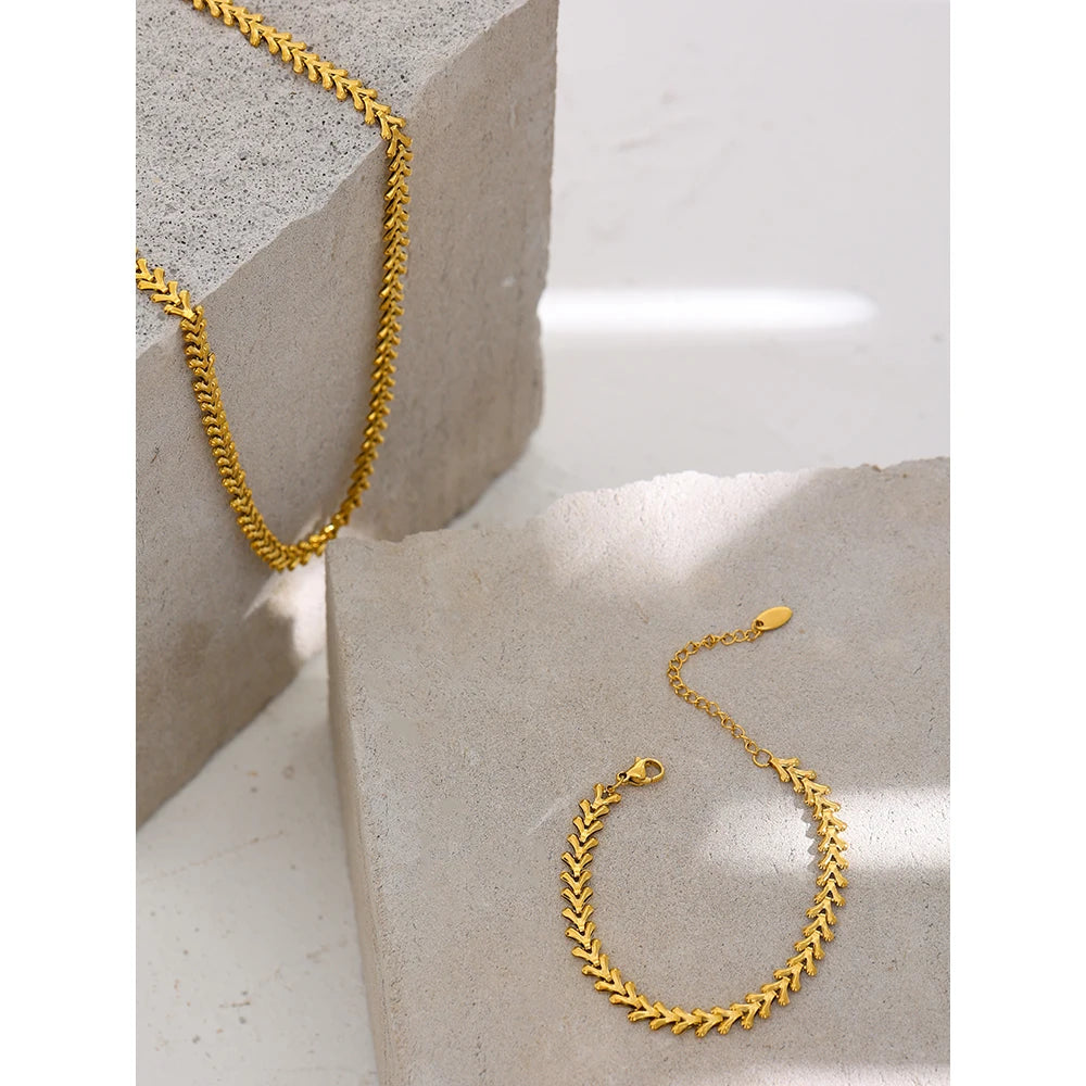 Yhpup colar de folha de aço inoxidável minimalista textura de metal colar feminino joyería acero inoxidável mujer presente de festa