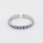 Lucky Eye Azul Turco Evil Eye Anel Aberto Cobre Cor Dourada Anéis de Dedo Ajustáveis para Mulheres Meninas Homens Moda Jóias