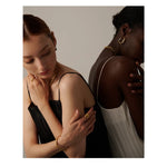 Yhpup corrente de aço inoxidável colar nova textura de metal 18 k banhado moda colar à prova dwaterproof água jóias bijoux femme meninas presente