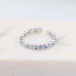 Lucky Eye Azul Turco Evil Eye Anel Aberto Cobre Cor Dourada Anéis de Dedo Ajustáveis para Mulheres Meninas Homens Moda Jóias