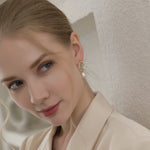 Yhpup moda charme gota geométrica brincos de pérola natural moda coreana minimalista requintado brincos jóias para presente feminino