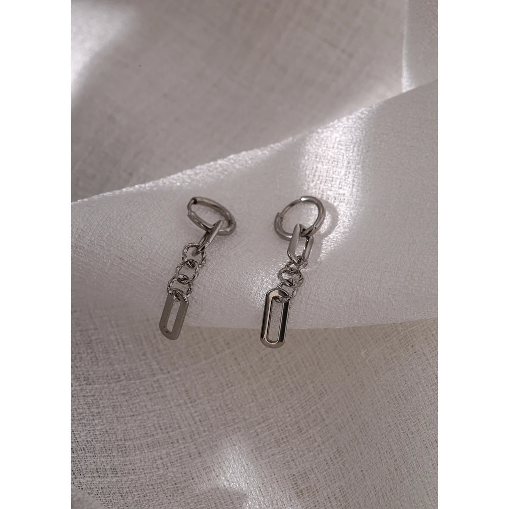 Yhpup alta qualidade de aço inoxidável metal geométrico balançar brincos chique cor ouro textura brincos longos jóias aniversário novo