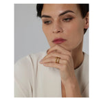 Yhpup anéis redondos de aço inoxidável para mulheres, textura dourada, metal banhado a 18 k, joias da moda, bagues despeje, presente feminino