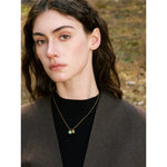 Yhpup 2025 aço inoxidável natural amazonita pedra pingente colar estilo coreano requintado moda jóias presente à prova dwaterproof água