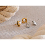 Yhpup brincos modernos de imitação de pérolas e flores para mulheres, pingente diário de aço inoxidável, joias versáteis, presente recomendado