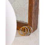 Yhpup 678 # Anel de empilhamento de quatro dedos de metal de aço inoxidável distintivo charme à prova d'água acessórios de joias incomuns da moda