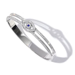 Yhpup 60mm zircônia cúbica olho aço inoxidável moda pulseira 18k banhado a ouro declaração turquia na moda charme jóias presente