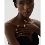 Yhpup rotatable cor do ouro grosso zircônia cúbica pedra anel de aço inoxidável textura à prova dwaterproof água moda metal redondo anillo jóias