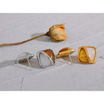 Yhpup brincos quadrados de resina de caramelo, aço inoxidável, declaração de metal, à prova d'água, vintage, elegante, frança, joias, bijuterias femininas