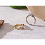 Yhpup 6789 aaa brilhante zircônia cúbica noivado anel de casamento para mulheres moda aço inoxidável premium clássico jóias 2024 presente