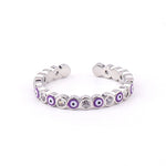 Lucky Eye Azul Turco Evil Eye Anel Aberto Cobre Cor Dourada Anéis de Dedo Ajustáveis para Mulheres Meninas Homens Moda Jóias