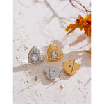 Yhpup zircônia cúbica coração amor diário à prova d'água brincos de aço inoxidável charme joias da moda presente de dia dos namorados