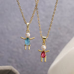 Colar com Pingete Menino ou Menina em Zircônia - Lafemininy