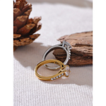 Yhpup 6789 aaa brilhante zircônia cúbica noivado anel de casamento para mulheres moda aço inoxidável premium clássico jóias 2024 presente