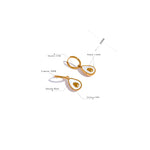 Yhpup gota de abacate dourado aço inoxidável frutas huggie hoop brincos para mulheres concha natural moda charme bonito jóias presente