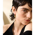 Yhpup moda coração gota 18k cor de ouro aço inoxidável à prova dwaterproof água huggie hoop brincos feminino encantos jóias diárias alta qualidade