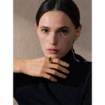 Anel Dourado, Anel de Luxo, Anel ouro, Anel com pedra, Anel regulável, Anel Luxuoso, Anel Concha