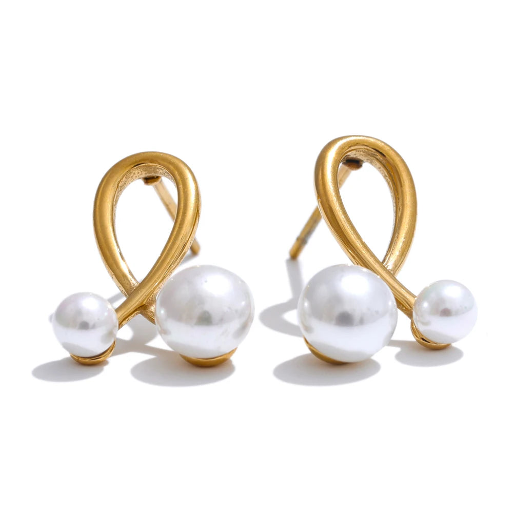 Brinco de Pérolas, Brinco Ouro, Brinco Dourado, Brinco de Pérola Simulada, Brinco de Perola Lafemininy